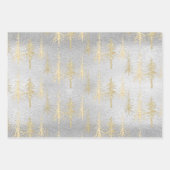 Gold Silber Woodland Scraggly Spruce Pine Trees Geschenkpapier Set (Vorderseite 2)