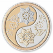 Gold & Silber Yin Yang Aufkleber (Vorderseite)
