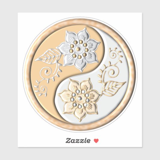 Gold & Silber Yin Yang Aufkleber (Blatt)