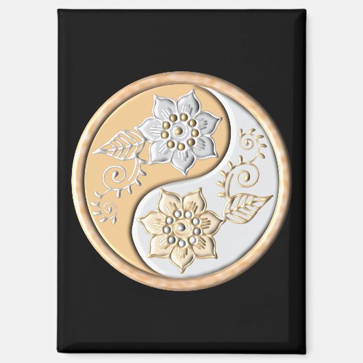 Gold & Silber Yin Yang Magnet (Vorderseite)
