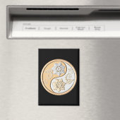 Gold & Silber Yin Yang Magnet (In Situ (Geschirrspüler))