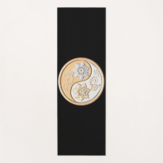 Gold & Silber Yin Yang  Yogamatte (Vorderseite)