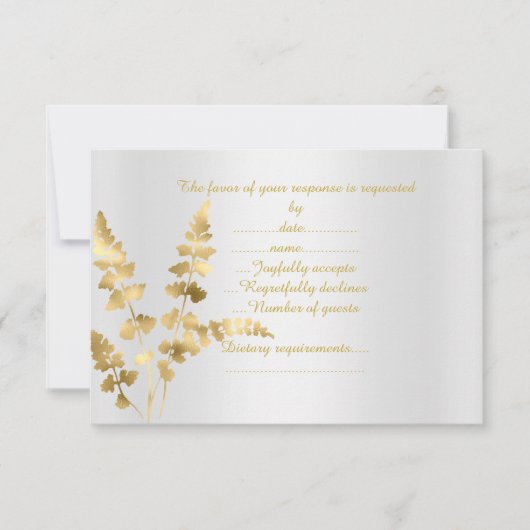 Gold silberne elegante Lesekarte RSVP Karte (Vorderseite)