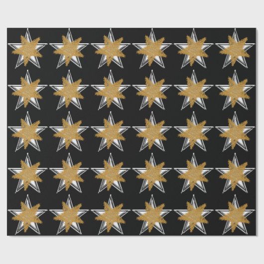 Gold silberne Star Wrapper Geschenkpapier (Flach)