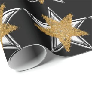 Gold silberne Star Wrapper Geschenkpapier
