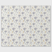 Gold Silberne Weihnachtsbäume Lichter und Ornament Geschenkpapier (Flach)