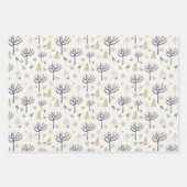 Gold Silberne Weihnachtsbäume Lichter und Ornament Geschenkpapier Set (Vorderseite)