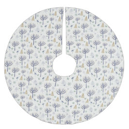 Gold Silberne Weihnachtsbäume Lichter und Ornament Polyester Weihnachtsbaumdecke