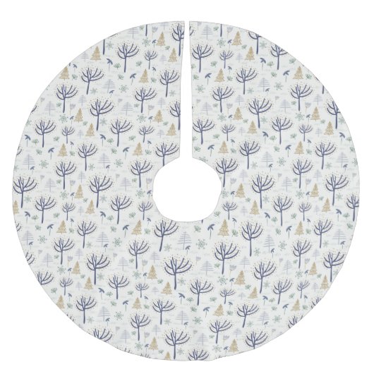 Gold Silberne Weihnachtsbäume Lichter und Ornament Polyester Weihnachtsbaumdecke (Vorderseite)