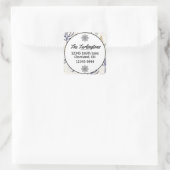 Gold Silberne Weihnachtsbäume Rücksendeadresse Quadratischer Aufkleber (Tasche)