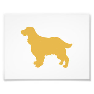 Gold Silhouette Cocker - Farbe auswählen Fotodruck