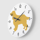 Gold Silhouette Cocker - Rücken Farbe auswählen Große Wanduhr (Winkel)