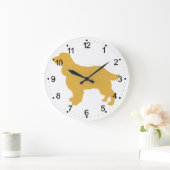 Gold Silhouette Cocker - Rücken Farbe auswählen Große Wanduhr (Zuhause)