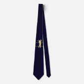 Gold Silhouette Golfer auf Navy Blue Neck Tie Krawatte (Vorderseite)