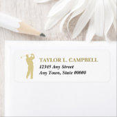 Gold Silhouette Golfer Rücksendeadresse (Insitu)