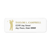 Gold Silhouette Golfer Rücksendeadresse (Vorne)