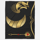 Gold Silhouette Kokopelli Fleece Blanket (Vorderseite)