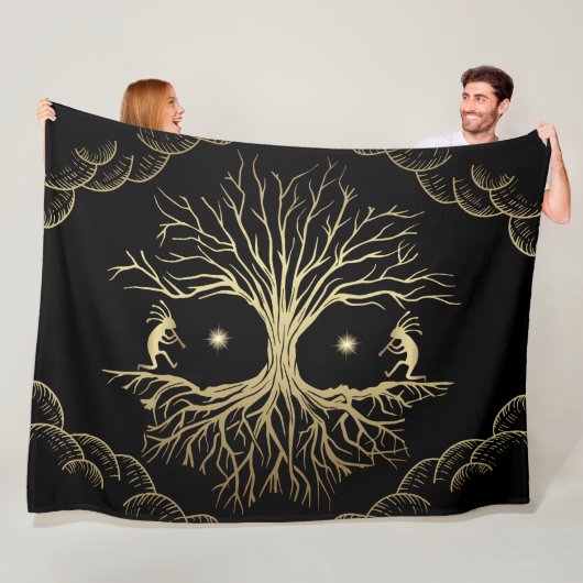 Gold Silhouette Kokopelli Fleece Blanket (Beispiel)