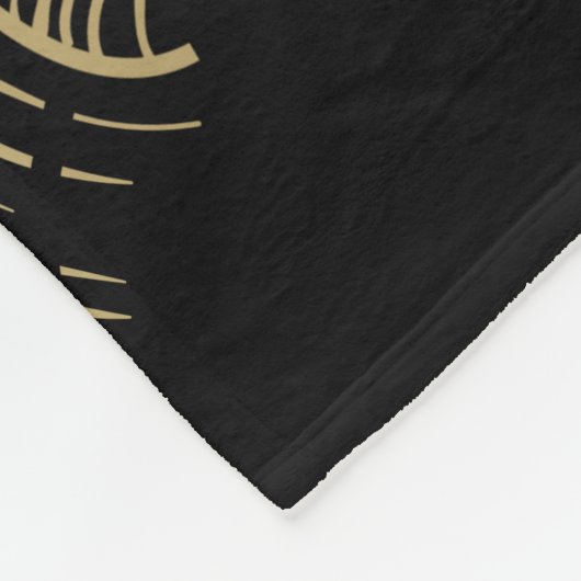 Gold Silhouette Kokopelli Fleece Blanket (Ecke)