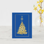Gold Silhouette Weihnachtsbaum Chrismukkah Card Karte (Gelbe Blume)