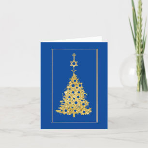 Gold Silhouette Weihnachtsbaum Chrismukkah Card Karte