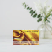 Gold Silk and Scissour Hair Salon Business Card Visitenkarte (Stehend Vorderseite)
