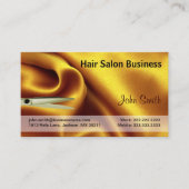 Gold Silk and Scissour Hair Salon Business Card Visitenkarte (Vorderseite)