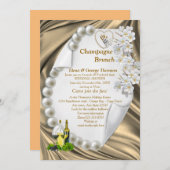 Gold Silk & Ivory Birne Polterabend Einladung (Vorne/Hinten)