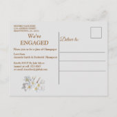 Gold Silk & Ivory Pearls Verlobung Einladungspostkarte (Rückseite)