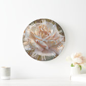 Gold Silk Rose Art Dream Große Wanduhr (Zuhause)