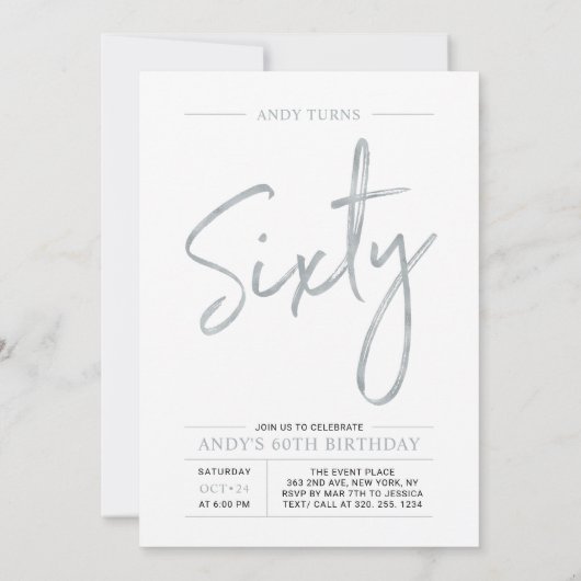 Gold & Silver 1st, 60th Joint Birthday Party Einladung (Rückseite)