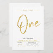 Gold & Silver 1st, 60th Joint Birthday Party Einladung (Vorne/Hinten)