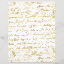 Gold Silver 2 Side Old Handwriting Scrapbook