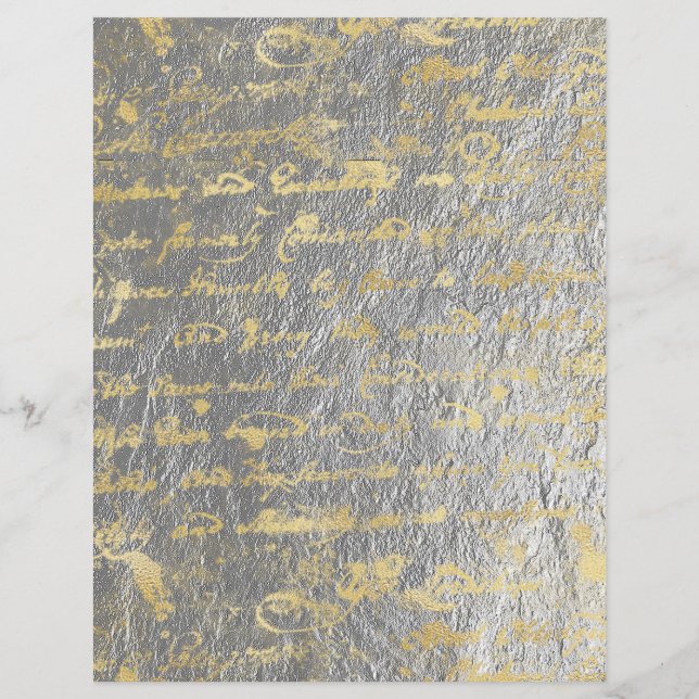 Gold Silver 2 Side Old Handwriting Scrapbook (Vorderseite)