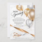 Gold Silver Balloons Restaurant Neue Eröffnung Einladung (Vorderseite)