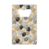 Gold Silver Black Balloons New Year Celebration Geldbeutel Flaschenöffner (Vorderseite)