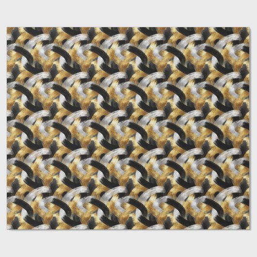 Gold Silver Black Christmas Celebration Geschenkpapier (Flach)
