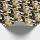Gold Silver Black Christmas Celebration Geschenkpapier (Ecke)
