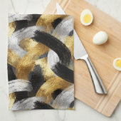 Gold Silver Black Christmas Celebration Geschirrtuch (Viertel Falte)