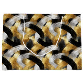 Gold Silver Black Christmas Celebration Große Geschenktüte (Vorderseite)