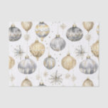 Gold Silver Black Christmas Vintage Ornamente Seidenpapier<br><div class="desc">Dieses Vintage Aquarellbild besticht durch wunderbare Ornamente in Gold und Silber für Ihr Weihnachts- und Winterurlaubspapier. In diesem Blatt sind die vorherrschenden Farben Gold und Silber,  mit ein wenig schwarzer Färbung und einigen skurrilen Details von Schneeflocken und Glitzern.</div>