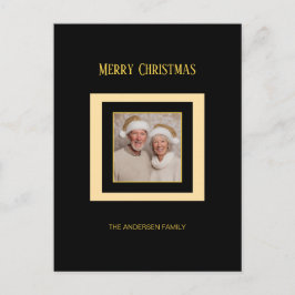 Gold Silver Black Elegante Foto Weihnachten Postka