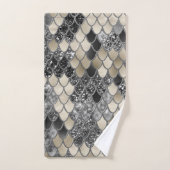 Gold Silver Black Mermaid Scales Glam #1 #art Badhandtuch Set (Handtuch)
