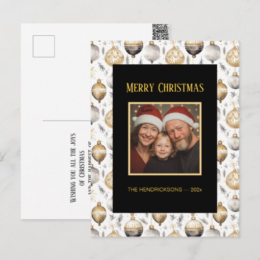 Gold Silver Black Ornaments Foto Postkarte (Vorne/Hinten)