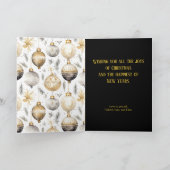 Gold Silver Black Ornaments Weihnachtskarte Karte (Innenseite)