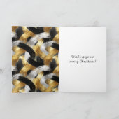 Gold Silver Black Stripes Christmas Celebration  Karte (Innenseite)