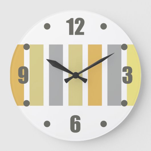 Gold Silver Bronze Metal Hues Große Wanduhr (Vorderseite)