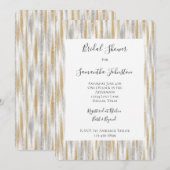 Gold Silver Chic Glam Glitzy Stripes Bridal Shower Einladung (Vorne/Hinten)