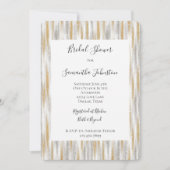Gold Silver Chic Glam Glitzy Stripes Bridal Shower Einladung (Vorderseite)