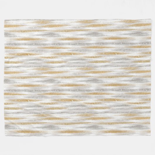 Gold Silver Chic Glam Glitzy Stripes Fleecedecke (Vorderseite (Horizontal))